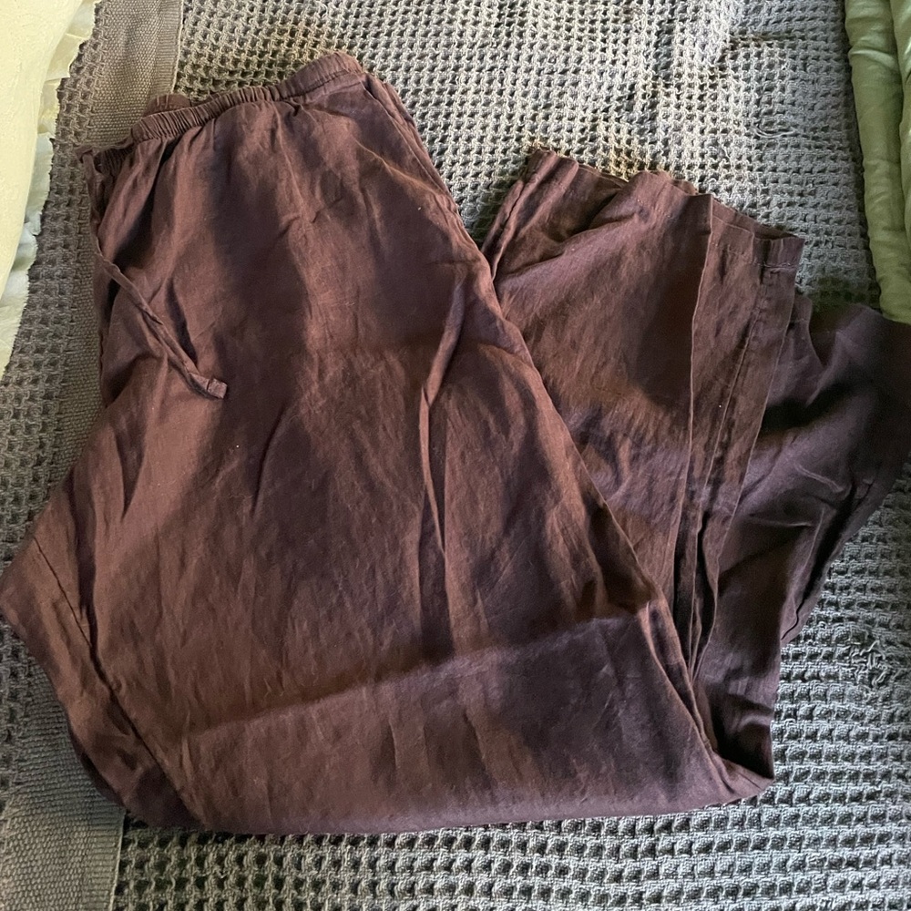 Maroon Linen Pants- H&M